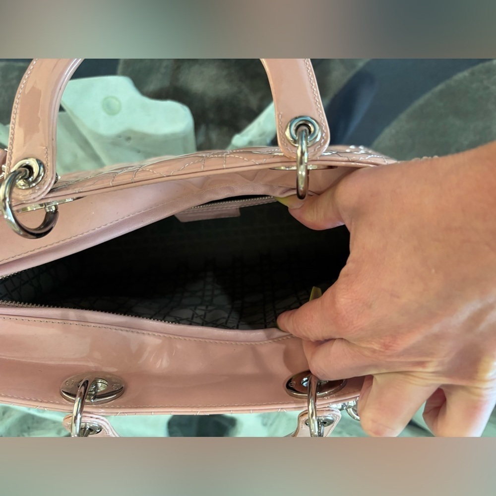 Authentic Christian Dior Lady Dior Large Top Handle Bag
in Pink Retails at$6500 - Picture 7 of 16